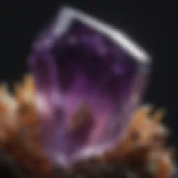 Close-up of a vibrant amethyst crystal