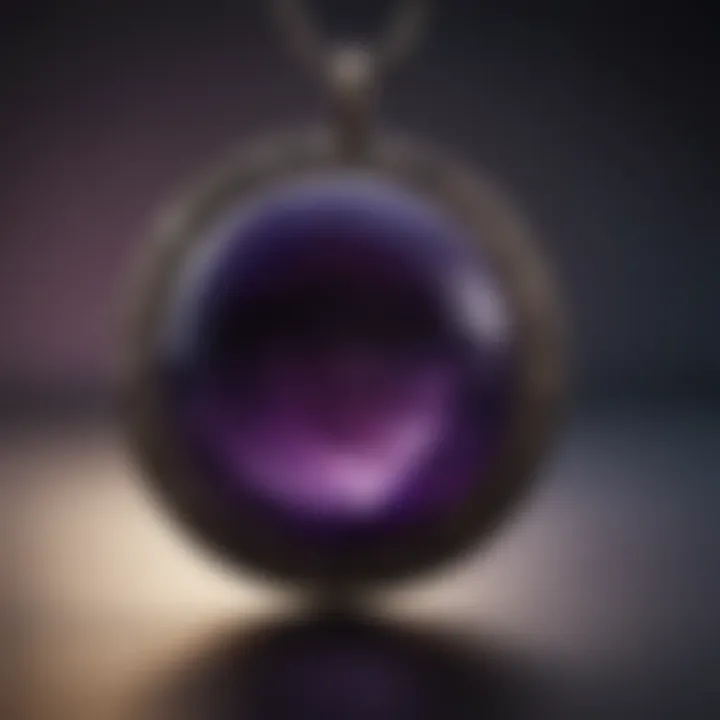 Sugilite gemstone under unique lighting