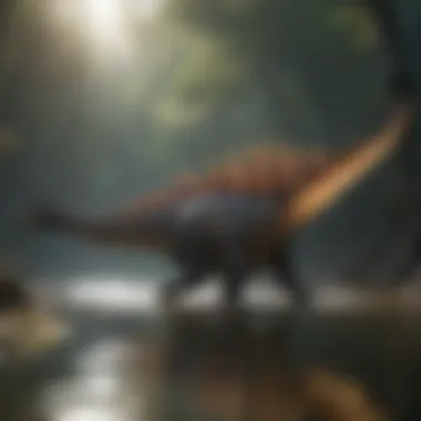Graceful Spinosaurus Aquatic Movement Spinosaurus swimming gracefully in ancient waters