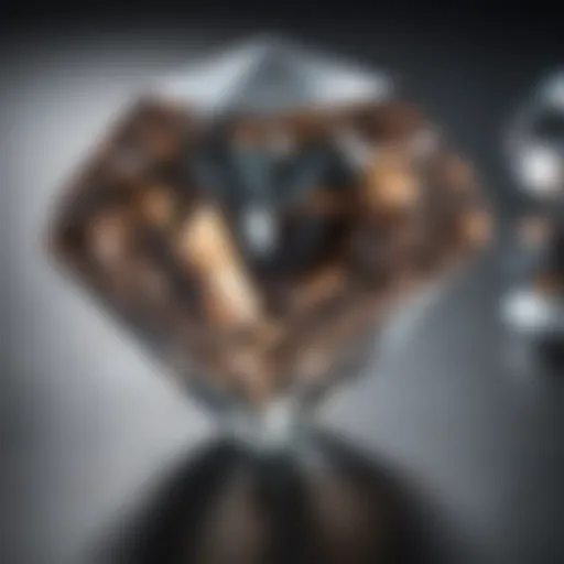 Close-up view of a synthetic diamond showcasing its clarity and brilliance.