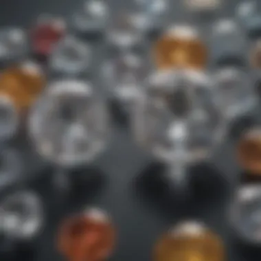 Comparison between synthetic and natural diamonds under a microscope.