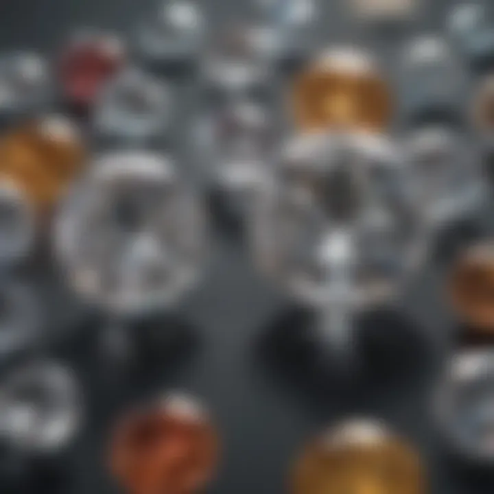 Comparison between synthetic and natural diamonds under a microscope.