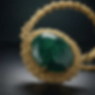 Jewelry Crafted from Dark Green Stone with Gold Flecks An artistic arrangement of dark green stone in a jewelry piece