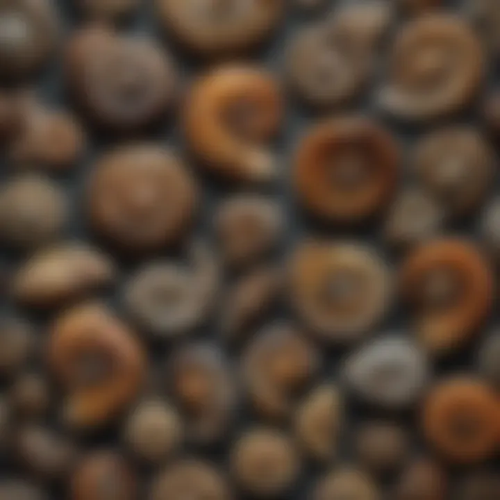 Collection of various polished ammonite fossils displayed elegantly