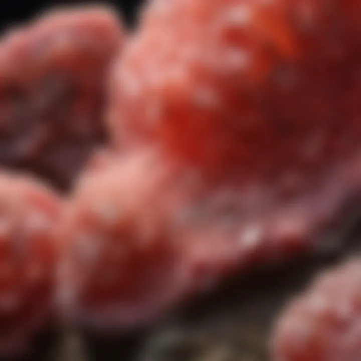 Natural rhodochrosite specimen in its raw form, displaying distinct crystal formations and texture.