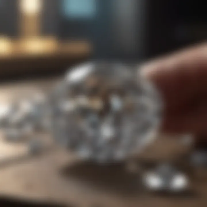 An industrial setting showcasing the use of diamonds in cutting tools