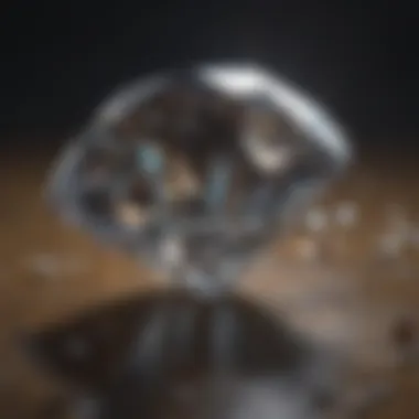 Diagram illustrating the optical properties of diamonds under light refraction