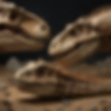 A side-by-side comparison of a dinosaur bone replica and an original fossil.