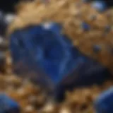 Close-up view of lapis lazuli showcasing its vivid blue hue and gold flecks