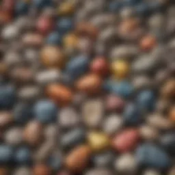 A vibrant selection of rough tumbling stones showcasing various colors and textures.