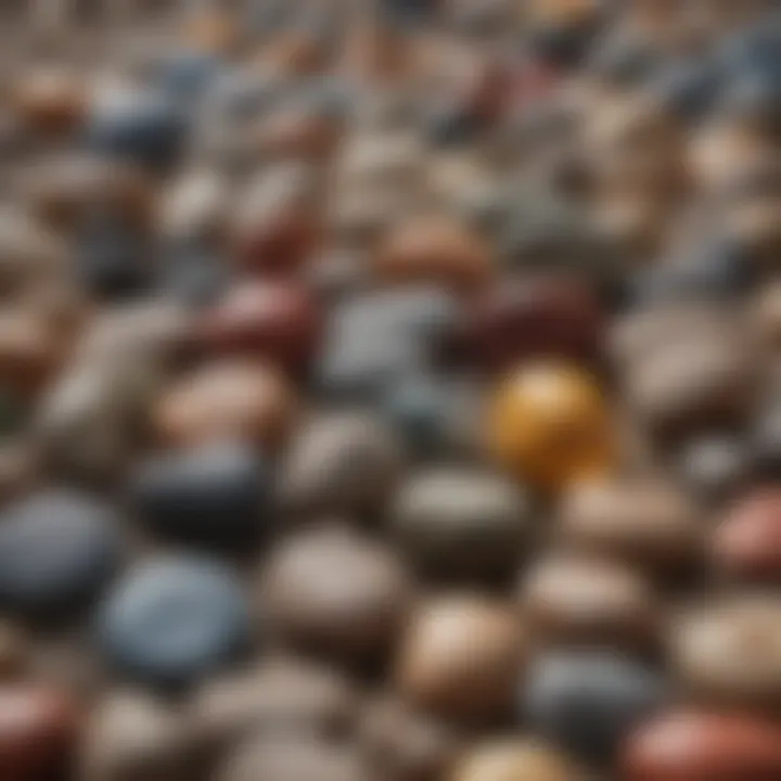 A chart displaying various types of tumbling stones and their characteristics.