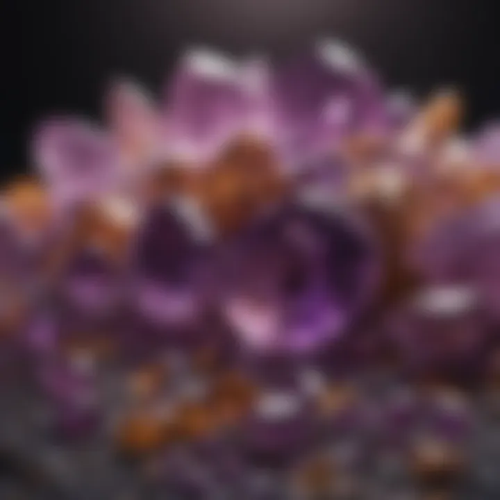A vibrant display of polished amethyst stones, highlighting their aesthetic appeal.