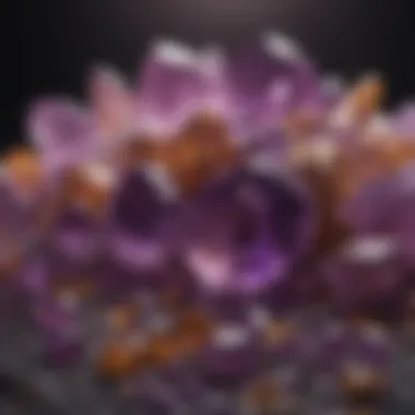 Vibrant Polished Amethyst Display A vibrant display of polished amethyst stones, highlighting their aesthetic appeal.
