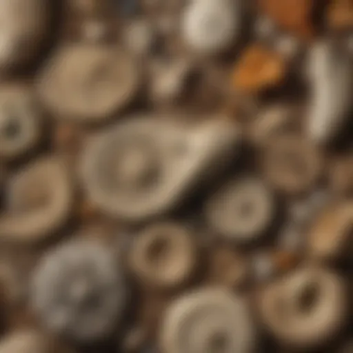 A diverse collection of fossils showcasing different species