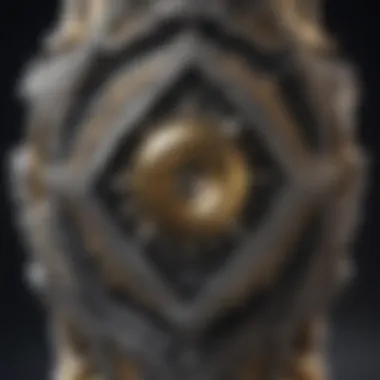 A close-up view of a diamond drill bit with intricate details