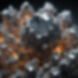 Close-up of galena mineral showcasing its metallic luster and crystalline structure