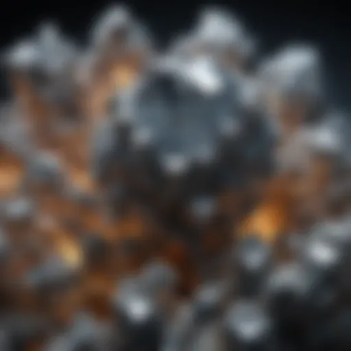 Close-up of galena mineral showcasing its metallic luster and crystalline structure