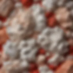 A brilliant display of various gypsum colors showcasing hues from white to deep red.