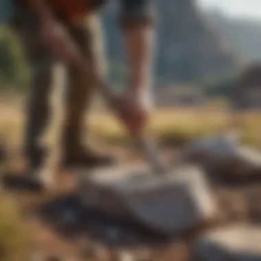 Practical Application of the Small Rock Hammer in the Field Geologist using a small rock hammer in the field.