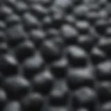 A close-up of shungite stones showcasing their unique texture