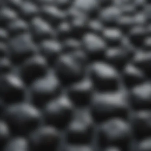 A close-up of shungite stones showcasing their unique texture