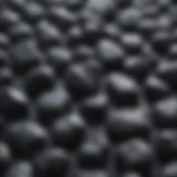 A close-up of shungite stones showcasing their unique texture
