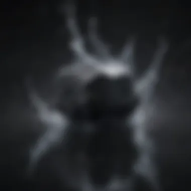 Visual representation of water with shungite stones immersed