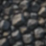 A close-up view of basalt formations, showcasing their unique texture and composition.