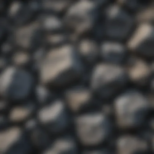 A close-up view of basalt formations, showcasing their unique texture and composition.