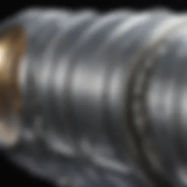 Close-up of durable aerospace-grade aluminum body of flashlight