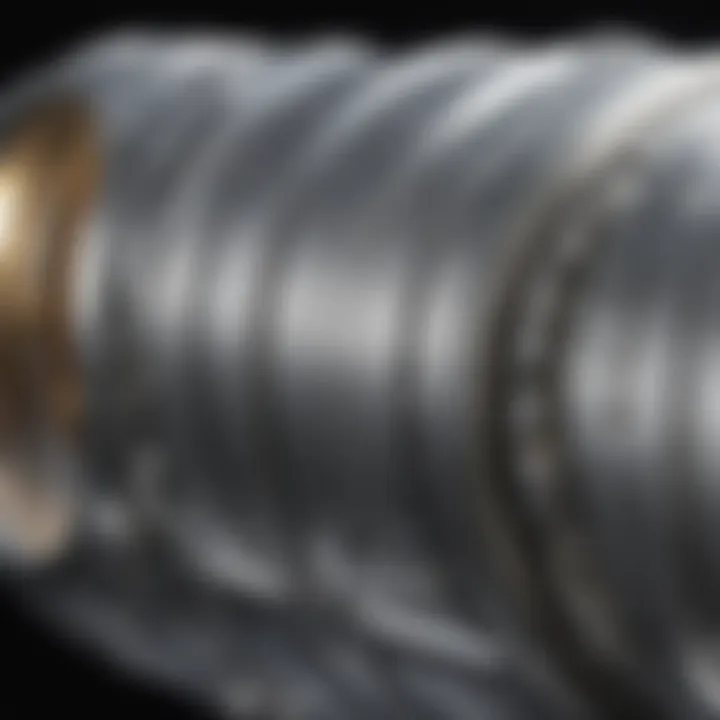 Close-up of durable aerospace-grade aluminum body of flashlight