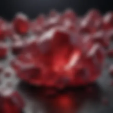 Artistic rendering of uncut ruby formation process