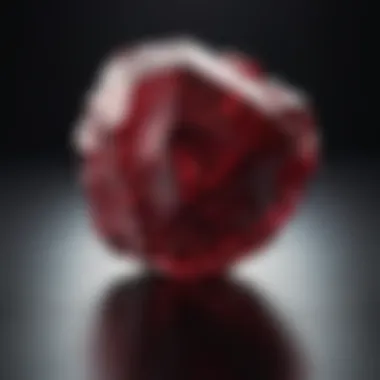 Exquisite uncut ruby specimen on display