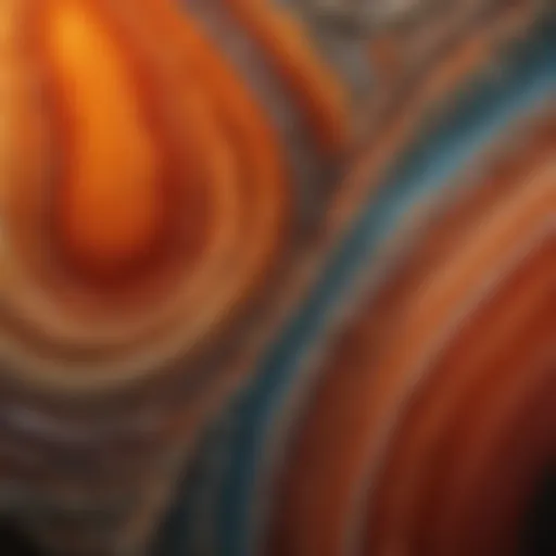 Close-up of agate showcasing its unique banding patterns