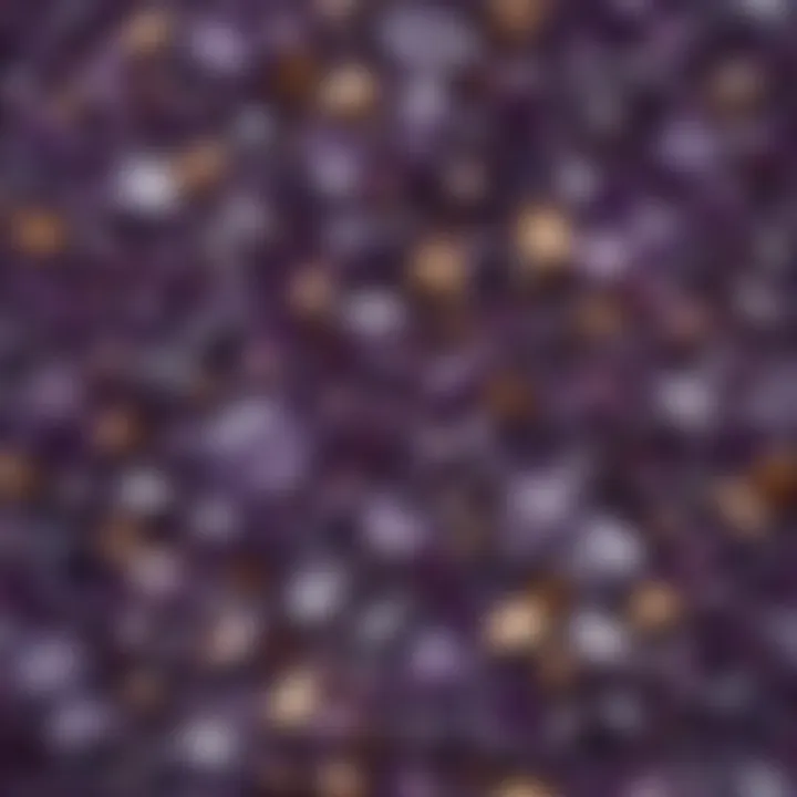 Display of treated versus untreated amethyst stones for comparison