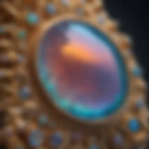 Close-up view of a genuine opal showcasing its unique play of color