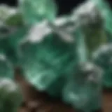 A close-up view of green fluorite showcasing its vibrant color and clarity