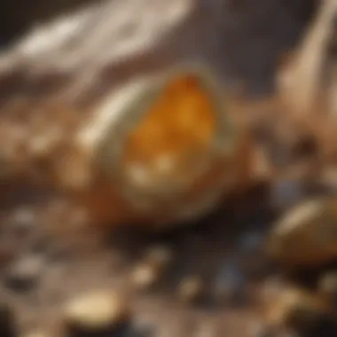 Geological Gold Deposits Geological formation showcasing gold deposits