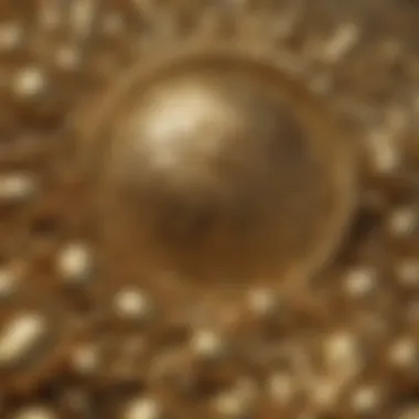 Gold's Luster and Texture Close-up view of gold's distinctive luster and texture