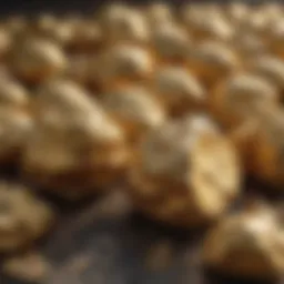 Striking image of gold nuggets in their natural form