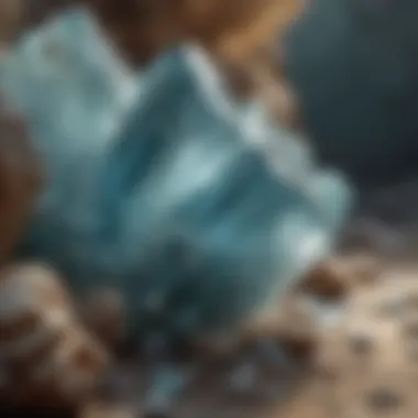 Geological formation of aquamarine in its natural setting
