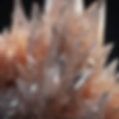 Intricate Structure of Quartz Crystal A close-up view of a quartz crystal highlighting its intricate structure and clarity.