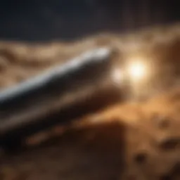 Close-up of a shortwave UV flashlight emitting light