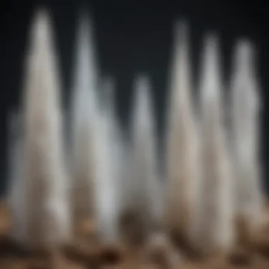 Artistic Arrangement of Selenite Forms Various forms of selenite, including wands and towers, arranged artistically