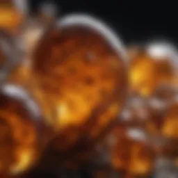 Detailed view of amber showcasing its natural inclusions