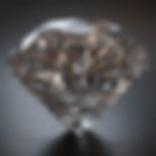 A close-up view of a diamond showcasing its brilliant facets and clarity.