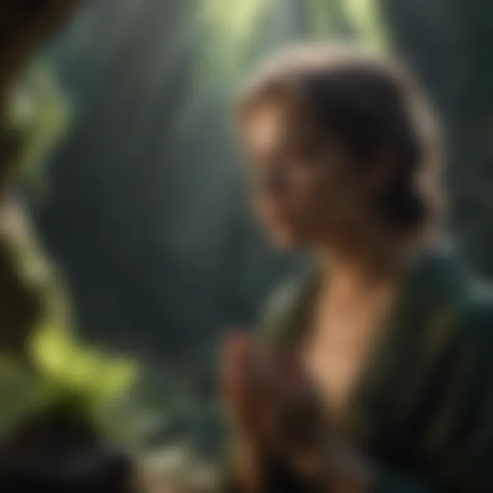 An individual meditating with moldavite, illustrating its emotional and spiritual influence