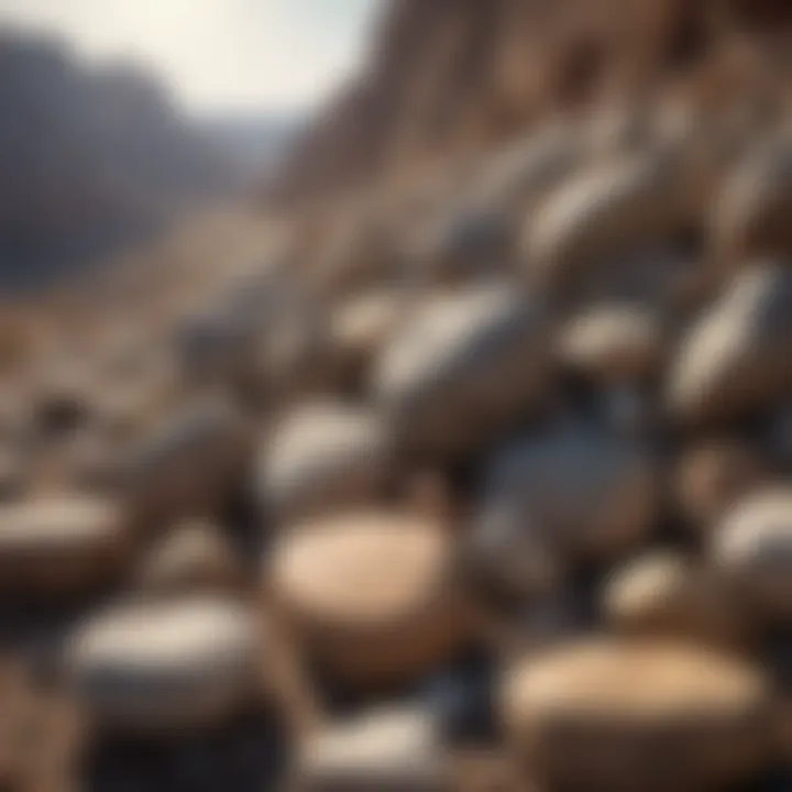 A collection of rocks displayed in an educational setting to engage learners.