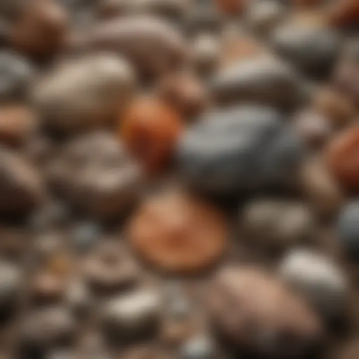 An organized display of rock specimens emphasizing their unique characteristics.