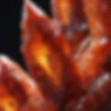 Close-up of vibrant vanadinite crystals showcasing their unique colors and formation.